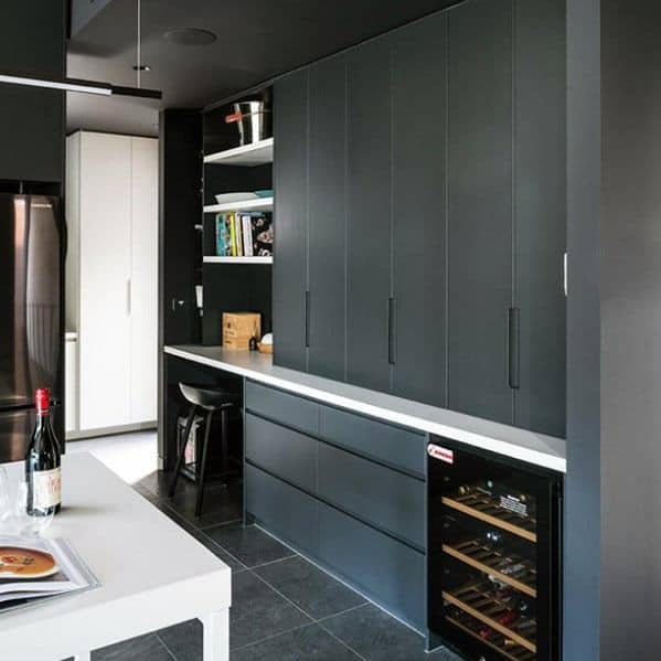 dusty black cabinetry