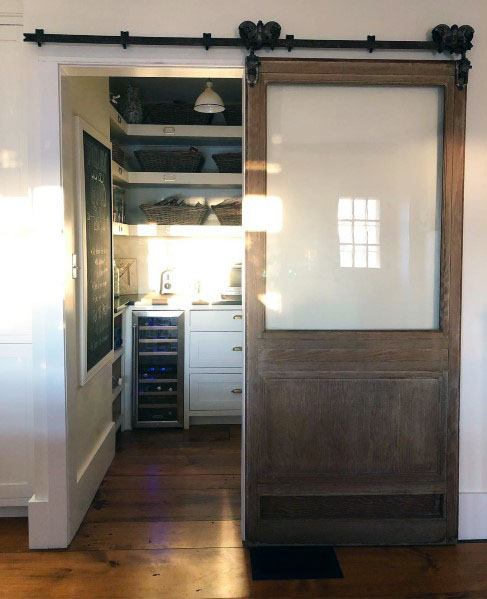 sliding vintage wood barn pantry door 
