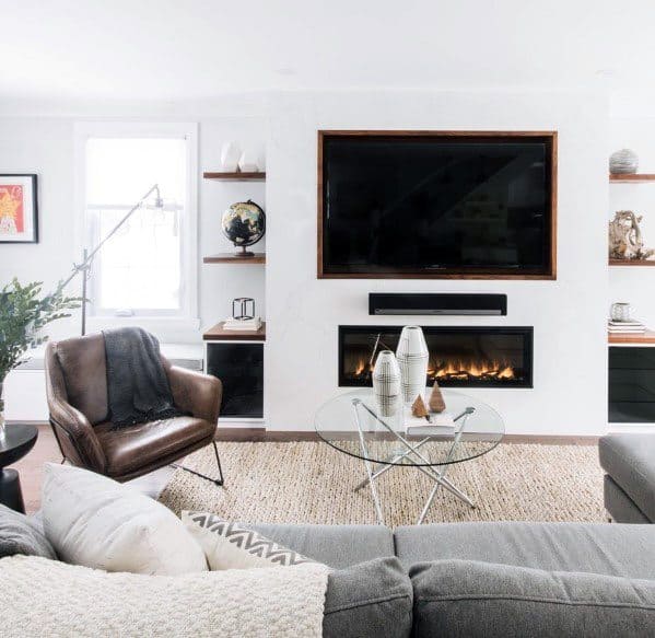Home Design Ideas Tv Wall Above Modern Gas Fireplace