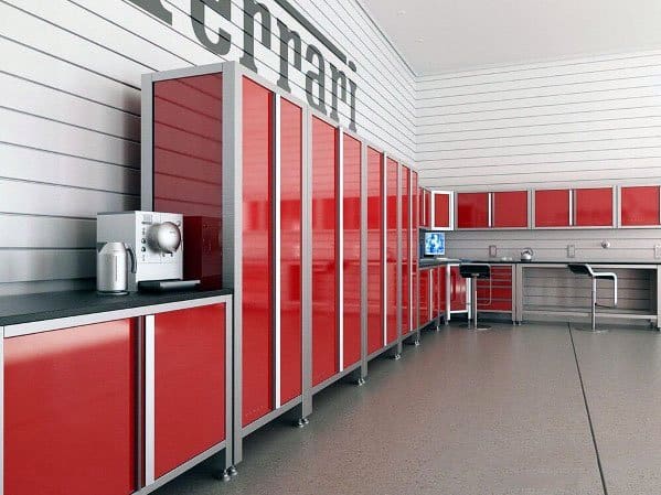 red garage cabinet ideas 