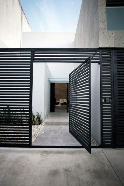 Home Modern Fence Ideas With Metal Gate