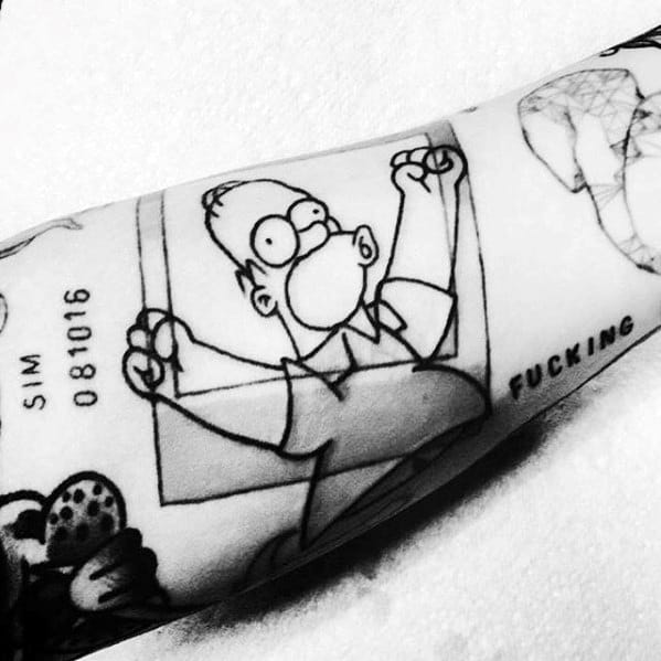 Homer Simpson Picture Frame Forearm Tattoo Ideas On Guys