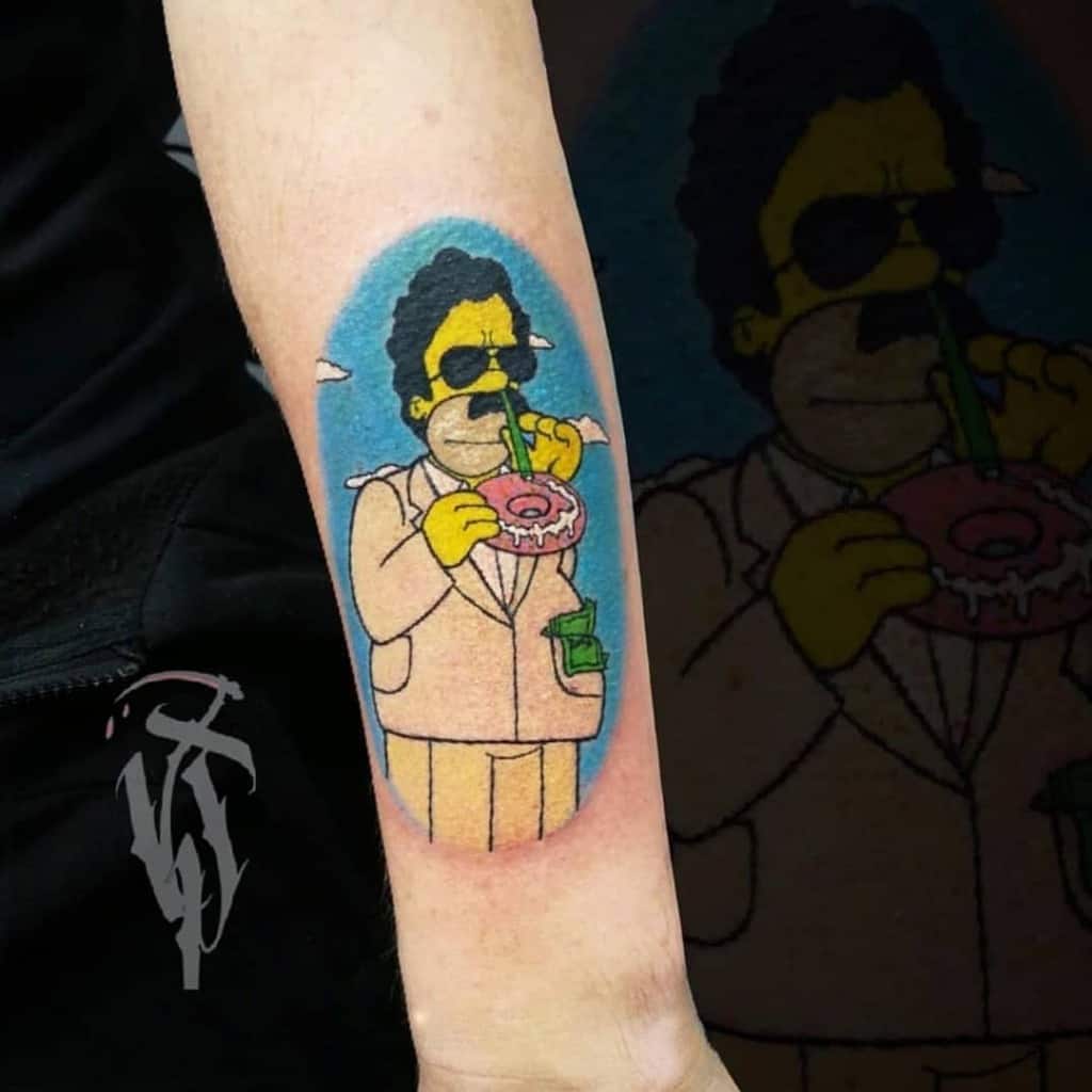 Homer Simpson Visual Cocainefunny Tattoo