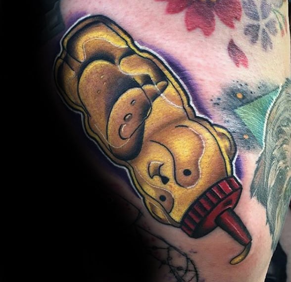 Honey Bear Sauce Food Tattoo Male Arm
