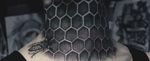 Large 'Honeycomb Bees' Temporary Tattoo (TO00026409) : Amazon.co.uk: Beauty