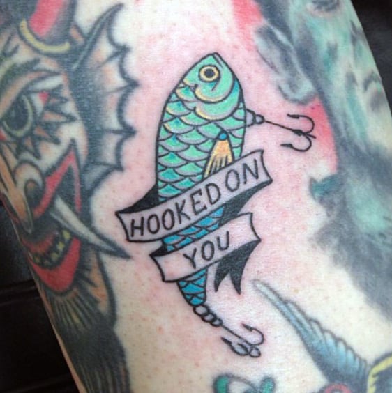 Hooked On You Angler Fish Tattoo On Men