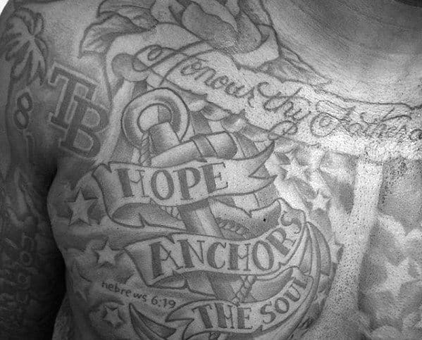 Hope Anchors The Soul Mens Unique Anchor Chest Tattoos
