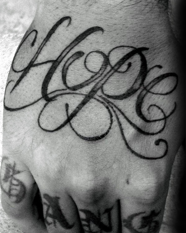 Hope Male Hand Tattoo Designs