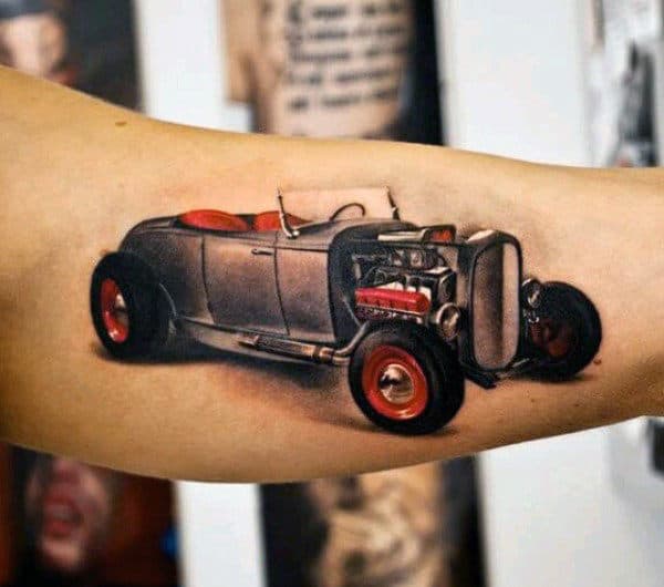 Hot Rod Car Tattoo Designs For Men
