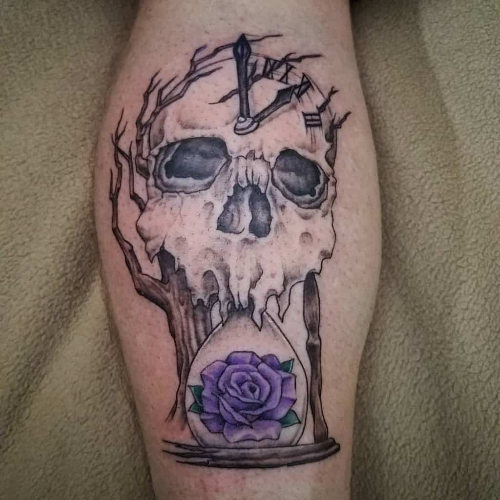 nextluxury leg purple rose tattoos