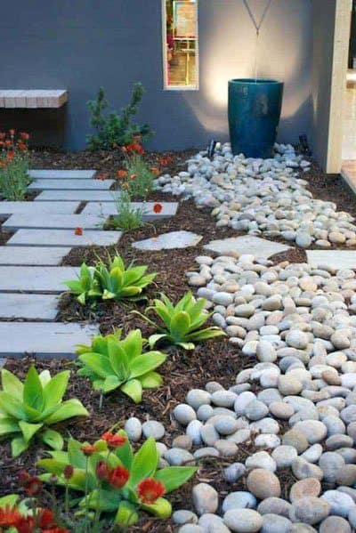 River Rock Landscaping Ideas, Landscape Ideas For Front Of House With Rocks