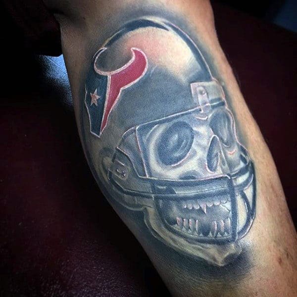 Houston Texans Mens Nfl Football Skull Inner Arm Bicep Tattoo
