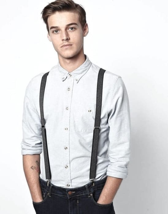 How To Wear Guys Suspenders With Blue Denim Jeans Outfits Style Designs