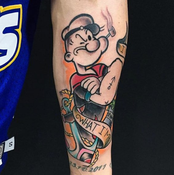 1. Forearm Popeye Tattoos.