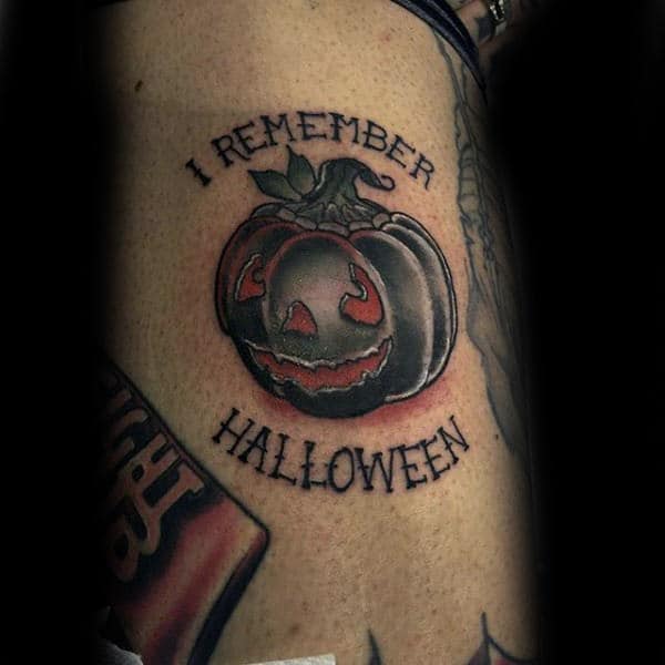 I Remember Halloween Pumpkin Small Guys Tattoos