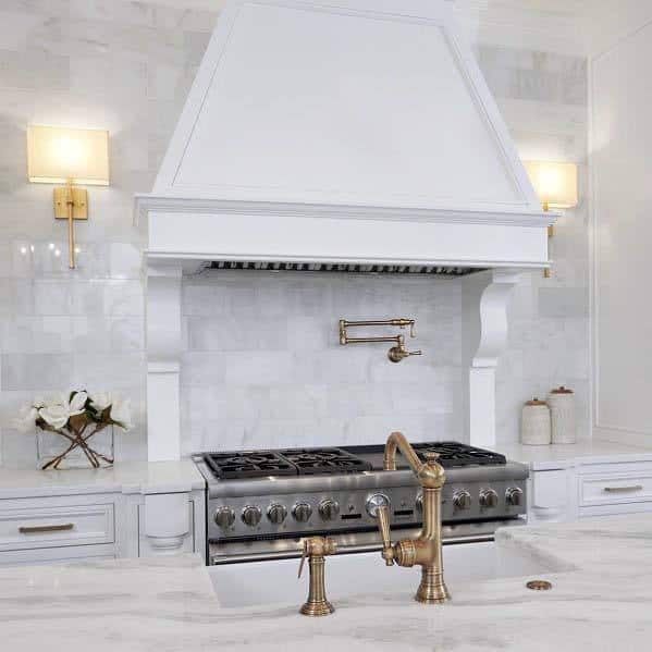 luxury white kitchen hood