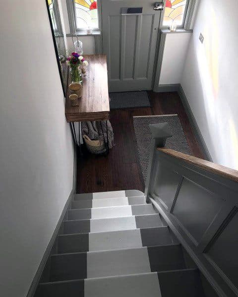 Ideas For Home Painted Stairs White And Grey