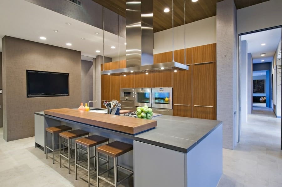 modern kitchen with long island 