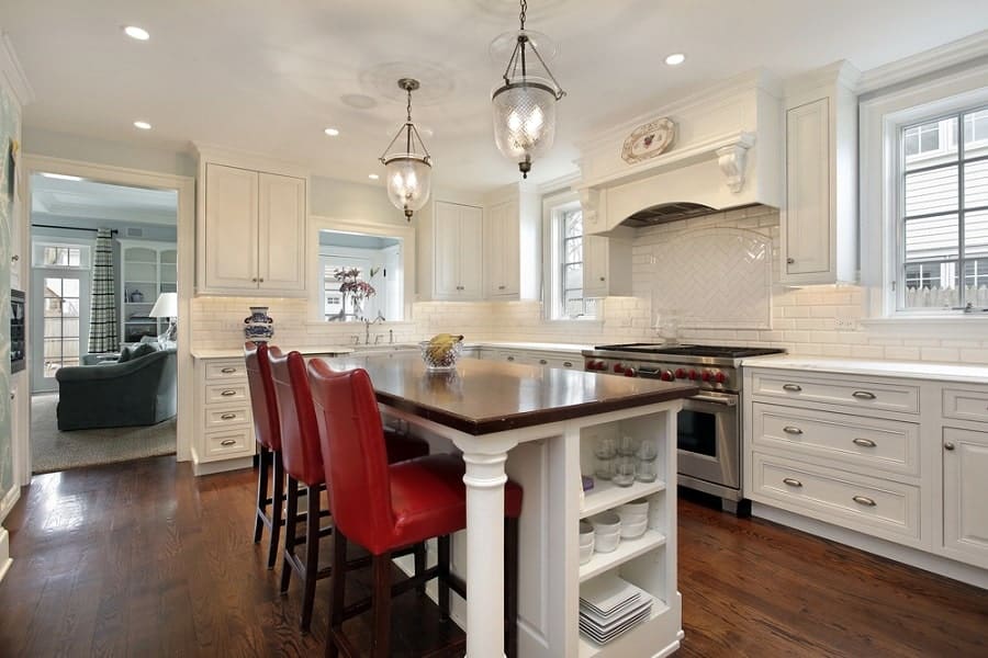 kitchen island with leather seats 