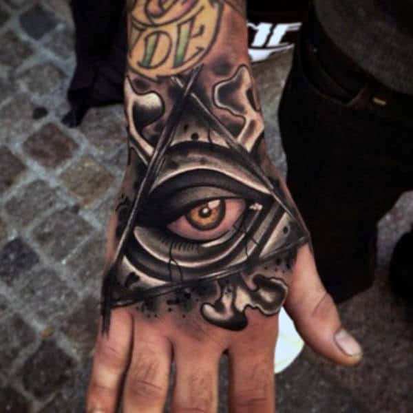 Illuminati Awesome All Seeing Eye Hand Tattoos For Men