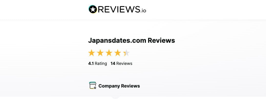 Japansdates.com has a 4.1-star rating from 14 reviews on Reviews.io’s Company Reviews and is featured in a Japansdates review