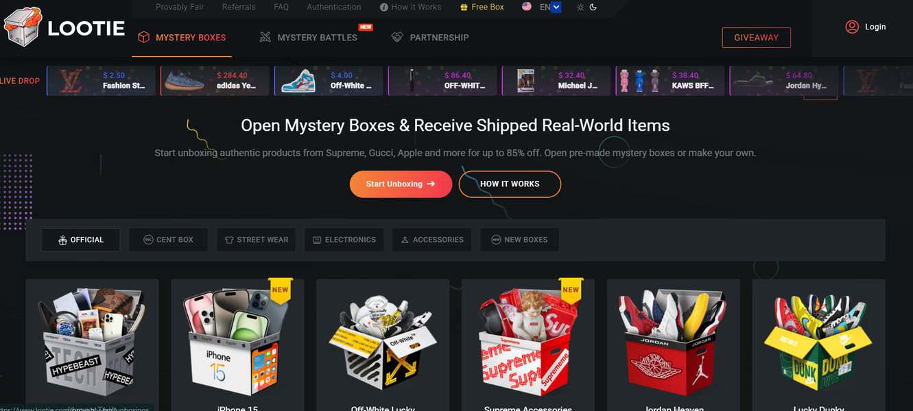 Lootie mystery box