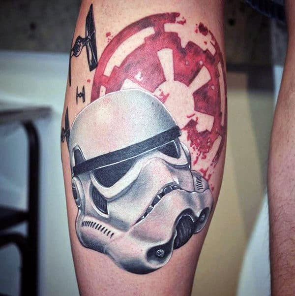 Imperial Symbol Mens Stormtrooper Leg Calf Tattoos