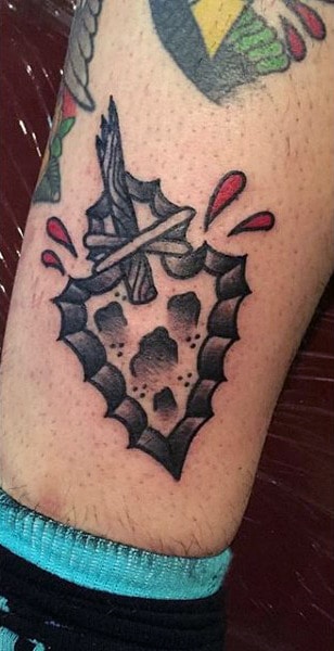 Impressive Arrowhead Tattoo For Guys On Ankle