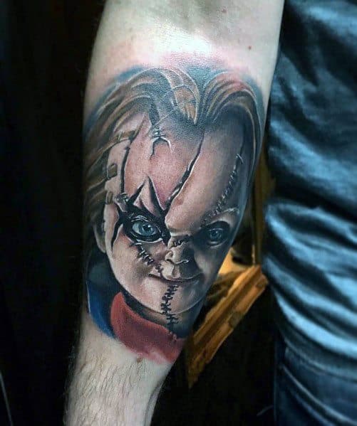 Impressive Male Chucky Tattoo Designs