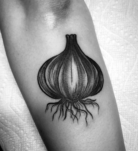 Impressive Male Garlic Tattoo Designs