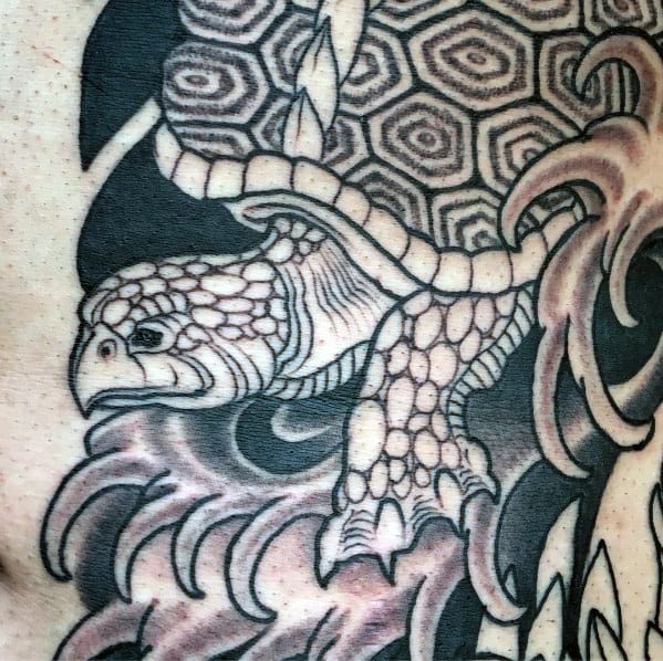 Impressive Male Japanese Turtle Tattoo Designs