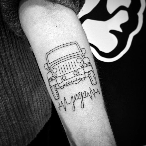 Impressive Male Jeep Tattoo Designs