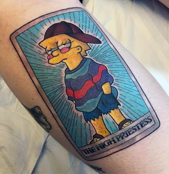 Impressive Male Lisa Simpsons Tattoo Designs