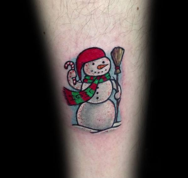 Impressive Male Snowman Tattoo Designs