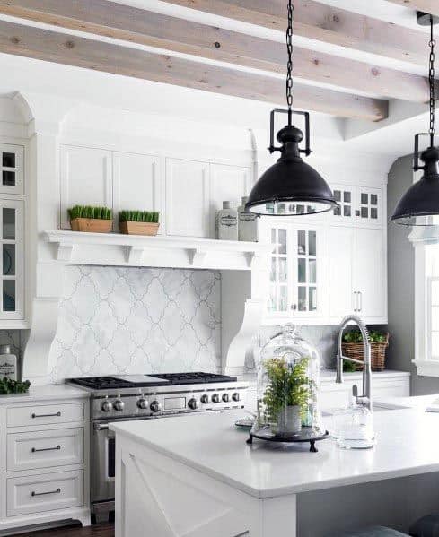 farmhouse white kitchen 