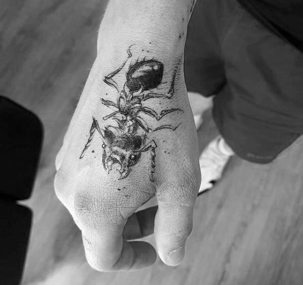 Incredible Ant Hand Tattoos For Men