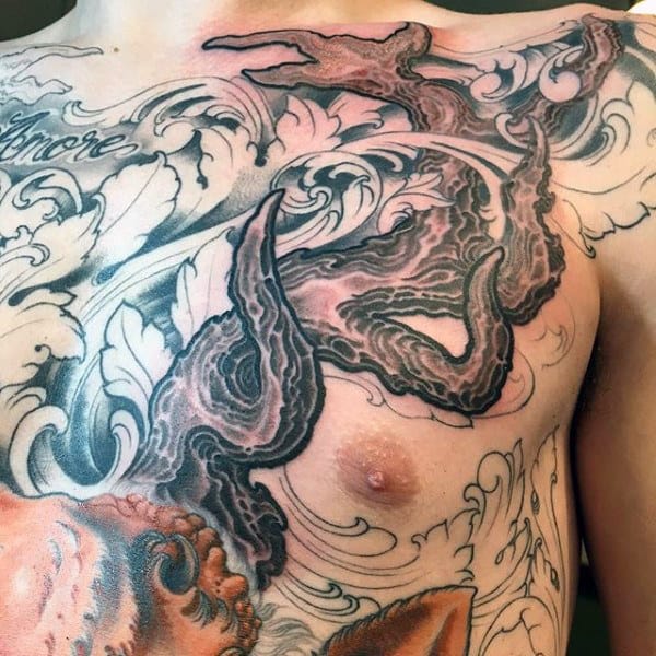 Incredible Detailed Antler Male Tattoos
