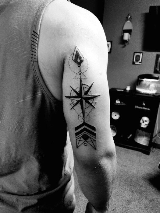 Incredible Geometric Compass Tattoos For Men