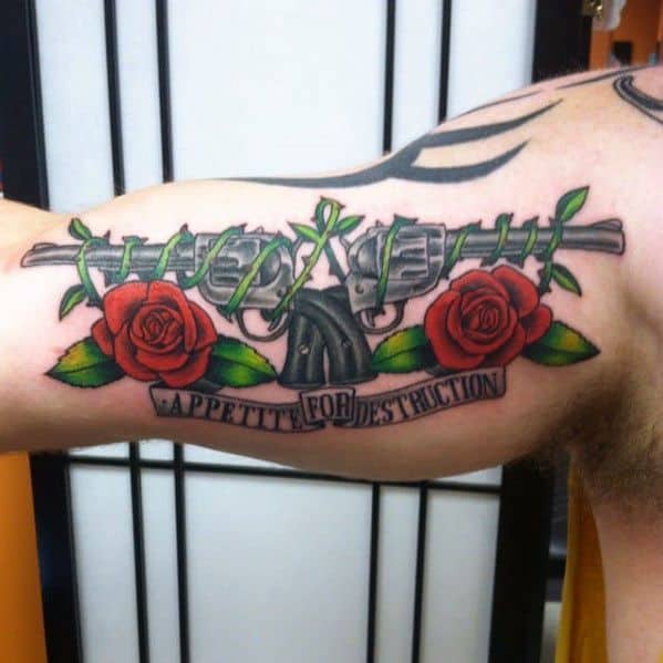 Gun and rose tattoo  Tattoogridnet