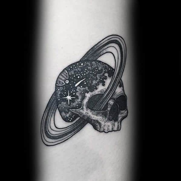 Incredible Guys Outer Space Planet Sull Forearm Tattoo Ideas