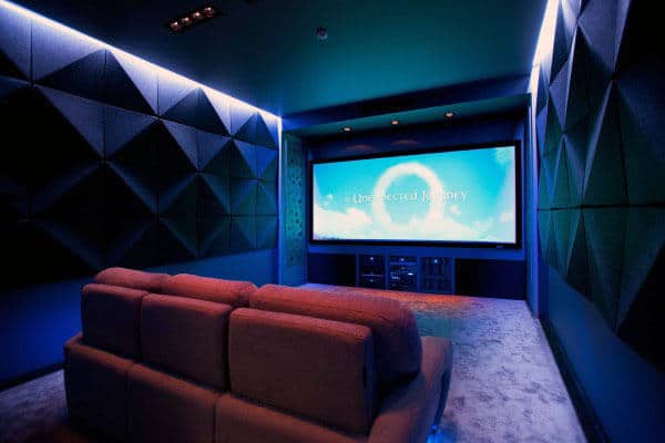 Incredible Home Theater With Soundproof Wall Panels