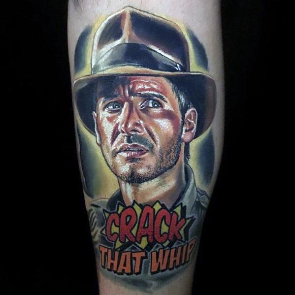 Incredible Indiana Jones Tattoos For Men On Leg