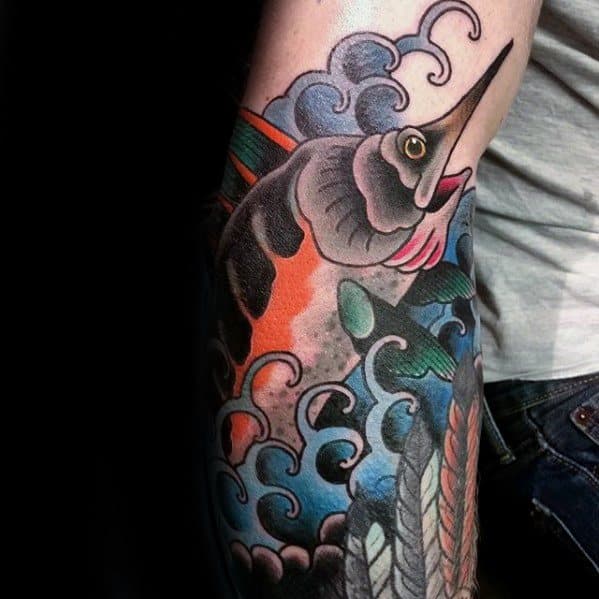 Incredible Japanese Swordfish Tattoos For Men