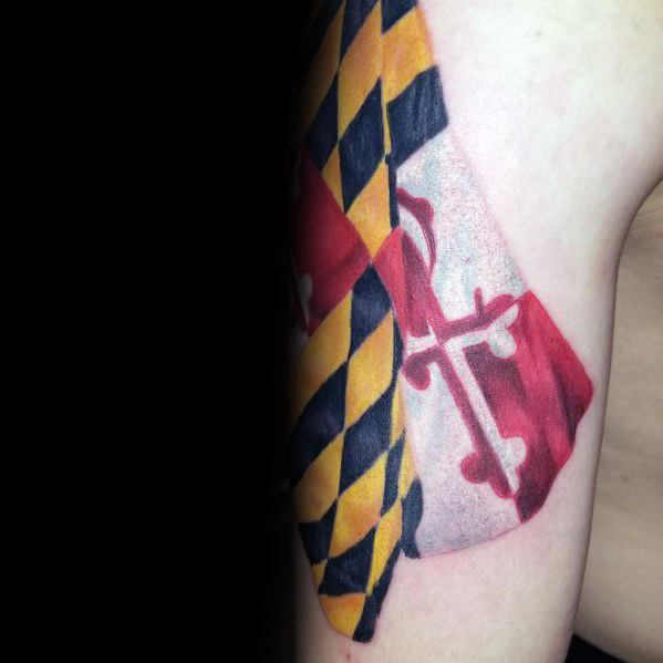 Incredible Maryland Flag Tattoos For Men
