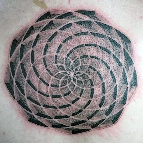 Incredible Mens 3d Fibonacci Spiral Chest Tattoos