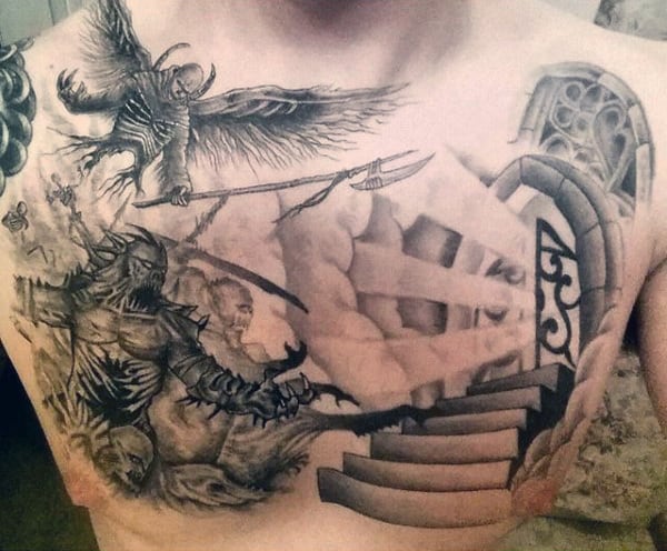 heaven chest tattoos