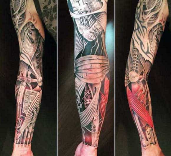 Incredible Mens Ripped Skin Sleeve Tattoo Ideas