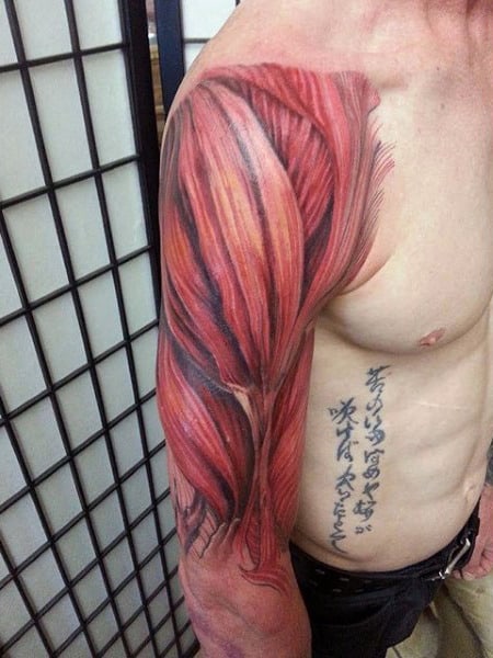70 Muscle Tattoo Designs For Men - Exposed Fiber Ink Ideas