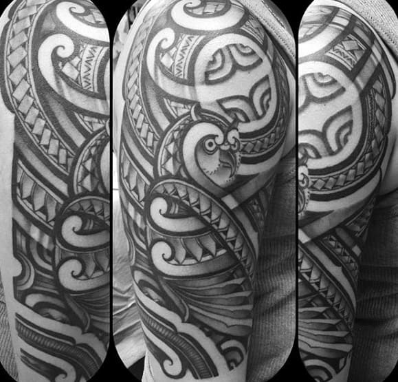 Incredible Polynesian Male Arm Half Sleeve Tattoos