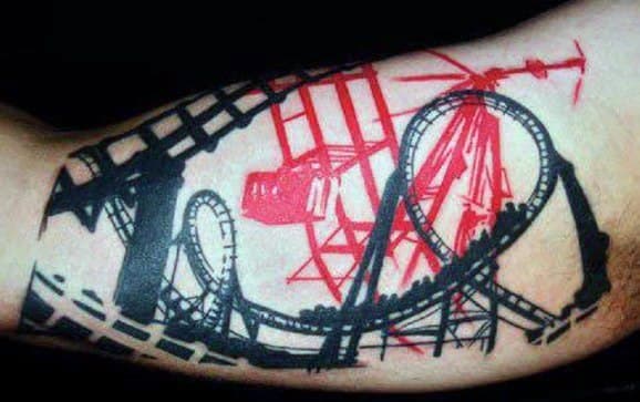 Incredible Roller Coaster Tattoos For Men